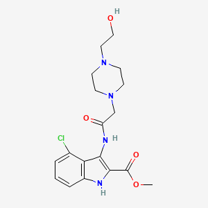 4-chloro-3-[[2-[4-(2-hydroxyethyl)-1-piperazinyl]-1-oxoethyl]amino]-1H-indole-2-carboxylic acid methyl ester