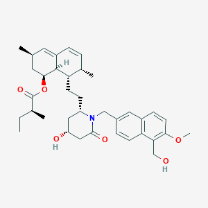 8-[2-((2S)-4-Hydroxy-1-{[5-(hydroxymethyl)-6-methoxy-2-naphthyl]methyl}-6-oxopiperidin-2-YL)ethyl]-3,7-dimethyl-1,2,3,7,8,8A-hexahydronaphthalen-1-YL 2-methylbutanoate