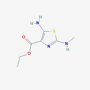 molecular formula C7H11N3O2S B12009710 Ethyl 5-amino-2-(methylamino)-1,3-thiazole-4-carboxylate CAS No. 52868-72-1