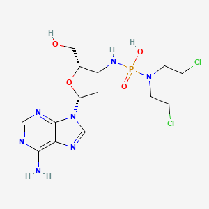 [[(2S,5R)-5-(6-aminopurin-9-yl)-2-(hydroxymethyl)-2,5-dihydrofuran-3-yl]amino]-[bis(2-chloroethyl)amino]phosphinic acid