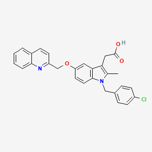 1H-Indole-3-acetic acid, 1-((4-chlorophenyl)methyl)-2-methyl-5-(2-quinolinylmethoxy)-