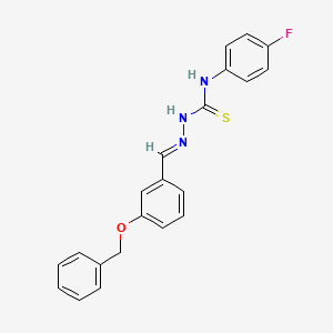 molecular formula C21H18FN3OS B12010001 3-(Benzyloxy)benzaldehyde N-(4-fluorophenyl)thiosemicarbazone CAS No. 767332-56-9