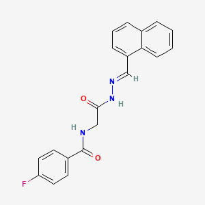 molecular formula C20H16FN3O2 B12010018 4-Fluoro-N-(2-(2-(1-naphthylmethylene)hydrazino)-2-oxoethyl)benzamide CAS No. 769142-60-1