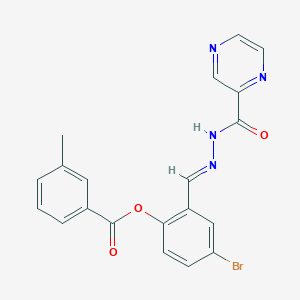 molecular formula C20H15BrN4O3 B12010063 [4-bromo-2-[(E)-(pyrazine-2-carbonylhydrazinylidene)methyl]phenyl] 3-methylbenzoate CAS No. 767332-69-4