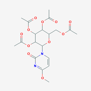 molecular formula C19H24N2O11 B12010086 [3,4,5-Triacetyloxy-6-(4-methoxy-2-oxopyrimidin-1-yl)oxan-2-yl]methyl acetate CAS No. 4603-96-7