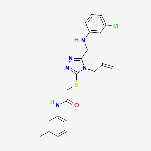 molecular formula C21H22ClN5OS B12010103 2-({4-allyl-5-[(3-chloroanilino)methyl]-4H-1,2,4-triazol-3-yl}sulfanyl)-N-(3-methylphenyl)acetamide CAS No. 538337-28-9
