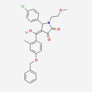 molecular formula C28H26ClNO5 B12010141 4-(4-(Benzyloxy)-2-methylbenzoyl)-5-(4-chlorophenyl)-3-hydroxy-1-(2-methoxyethyl)-1H-pyrrol-2(5H)-one CAS No. 489416-77-5