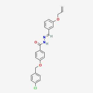 molecular formula C24H21ClN2O3 B12010182 N'-(3-(Allyloxy)benzylidene)-4-((4-chlorobenzyl)oxy)benzohydrazide CAS No. 767313-71-3