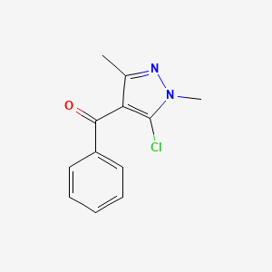 molecular formula C12H11ClN2O B12010223 (5-Chloro-1,3-dimethyl-1H-pyrazol-4-yl)(phenyl)methanone CAS No. 29938-70-3