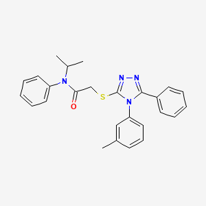 molecular formula C26H26N4OS B12010234 N-Isopropyl-N-phenyl-2-((5-phenyl-4-(m-tolyl)-4H-1,2,4-triazol-3-yl)thio)acetamide CAS No. 538336-60-6