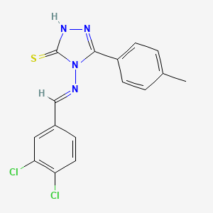 molecular formula C16H12Cl2N4S B12010252 4-((3,4-Dichlorobenzylidene)amino)-5-(4-methylphenyl)-4H-1,2,4-triazole-3-thiol 