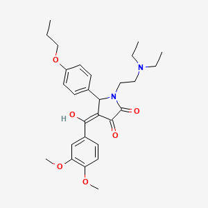 molecular formula C28H36N2O6 B12010289 1-(2-(Diethylamino)ethyl)-4-(3,4-dimethoxybenzoyl)-3-hydroxy-5-(4-propoxyphenyl)-1,5-dihydro-2H-pyrrol-2-one CAS No. 618080-92-5