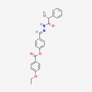 molecular formula C24H22N2O5 B12010303 [4-[(E)-[(2-hydroxy-2-phenylacetyl)hydrazinylidene]methyl]phenyl] 4-ethoxybenzoate 