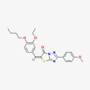 molecular formula C24H25N3O4S B12010378 (5E)-5-(4-butoxy-3-ethoxybenzylidene)-2-(4-methoxyphenyl)[1,3]thiazolo[3,2-b][1,2,4]triazol-6(5H)-one CAS No. 606963-02-4