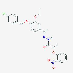 molecular formula C25H24ClN3O6 B12010404 N'-(4-((4-CL-Benzyl)oxy)-3-ethoxybenzylidene)-2-(2-nitrophenoxy)propanohydrazide CAS No. 765312-22-9