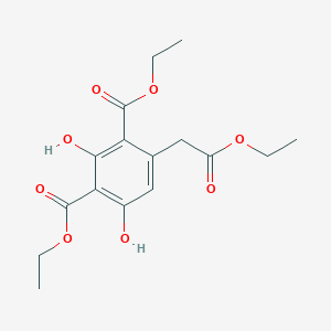molecular formula C16H20O8 B12010444 Diethyl 4-(2-ethoxy-2-oxoethyl)-2,6-dihydroxybenzene-1,3-dicarboxylate CAS No. 6202-45-5