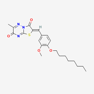 molecular formula C22H27N3O4S B12010450 2-(3-Methoxy-4-(octyloxy)benzylidene)-6-methyl-2H-thiazolo[3,2-b][1,2,4]triazine-3,7-dione CAS No. 617694-34-5