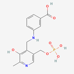 molecular formula C15H17N2O7P B1201049 3-[O-Phosphonopyridoxyl]--amino-benzoic acid CAS No. 63844-77-9