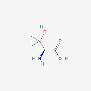 molecular formula C5H9NO3 B1201056 (S)-2-Amino-2-(1-hydroxycyclopropyl)acetic acid CAS No. 77448-58-9