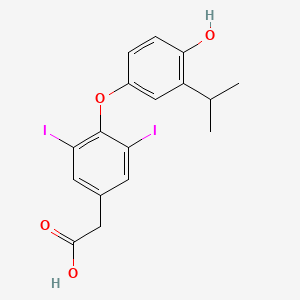molecular formula C17H16I2O4 B1201062 4-(4-Hydroxy-3-isopropylphenoxy)-3,5-diiodophenylacetic acid CAS No. 85828-81-5