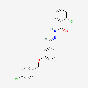molecular formula C21H16Cl2N2O2 B12010624 2-Chloro-N'-(3-((4-chlorobenzyl)oxy)benzylidene)benzohydrazide CAS No. 765274-98-4