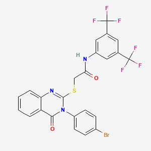 molecular formula C24H14BrF6N3O2S B12010646 N-[3,5-bis(trifluoromethyl)phenyl]-2-{[3-(4-bromophenyl)-4-oxo-3,4-dihydro-2-quinazolinyl]sulfanyl}acetamide CAS No. 618432-20-5