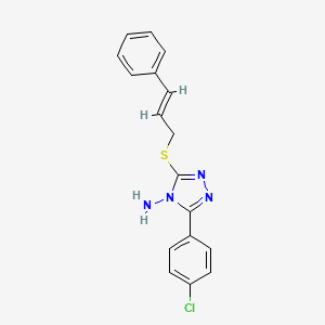 molecular formula C17H15ClN4S B12010687 3-(4-Chlorophenyl)-5-(cinnamylthio)-4H-1,2,4-triazol-4-amine CAS No. 577768-60-6