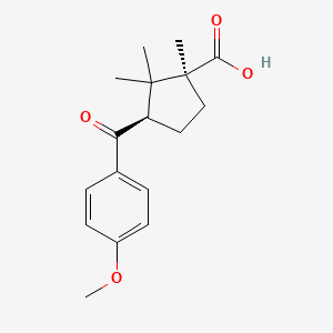 molecular formula C17H22O4 B1201072 4-Anisoyl-3-(1,2,2-trimethylcyclopentane carboxylic acid) CAS No. 82801-37-4
