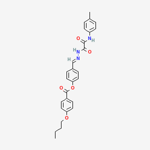 molecular formula C27H27N3O5 B12010726 4-((2-(2-Oxo-2-(p-tolylamino)acetyl)hydrazono)methyl)phenyl 4-butoxybenzoate CAS No. 764692-92-4
