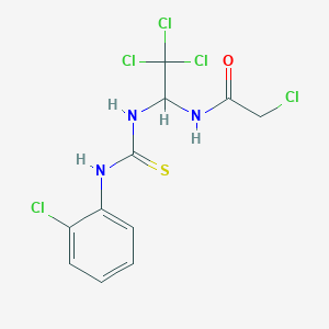molecular formula C11H10Cl5N3OS B12010761 2-CL-N-(2,2,2-Trichloro-1-(((2-chloroanilino)carbothioyl)amino)ethyl)acetamide CAS No. 406915-50-2