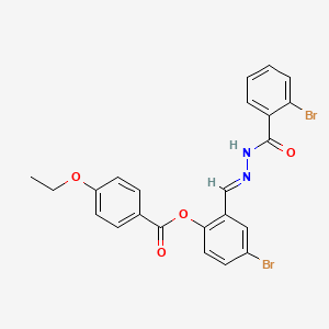 molecular formula C23H18Br2N2O4 B12010796 4-Bromo-2-(2-(2-bromobenzoyl)carbohydrazonoyl)phenyl 4-ethoxybenzoate CAS No. 765907-79-7