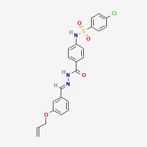 molecular formula C23H20ClN3O4S B12010797 4-[(4-chlorophenyl)sulfonylamino]-N-[(E)-(3-prop-2-enoxyphenyl)methylideneamino]benzamide CAS No. 765313-13-1