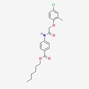 molecular formula C22H26ClNO4 B12010852 Hexyl 4-{[(4-chloro-2-methylphenoxy)acetyl]amino}benzoate 