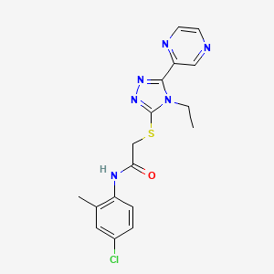 molecular formula C17H17ClN6OS B12010868 N-(4-Chloro-2-methylphenyl)-2-((4-ethyl-5-(pyrazin-2-yl)-4H-1,2,4-triazol-3-yl)thio)acetamide CAS No. 618427-50-2