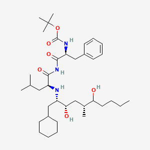 tert-butyl N-[(2S)-1-[[(2S)-2-[[(2S,3S,5R)-1-cyclohexyl-3,6-dihydroxy-5-methyldecan-2-yl]amino]-4-methylpentanoyl]amino]-1-oxo-3-phenylpropan-2-yl]carbamate
