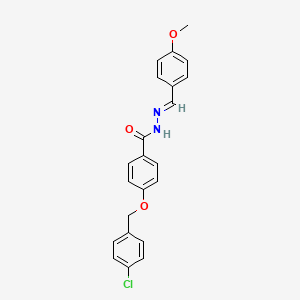 molecular formula C22H19ClN2O3 B12010906 4-((4-Chlorobenzyl)oxy)-N'-(4-methoxybenzylidene)benzohydrazide CAS No. 393167-81-2