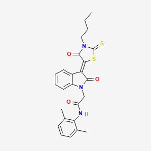 molecular formula C25H25N3O3S2 B12010920 2-[(3Z)-3-(3-butyl-4-oxo-2-thioxo-1,3-thiazolidin-5-ylidene)-2-oxo-2,3-dihydro-1H-indol-1-yl]-N-(2,6-dimethylphenyl)acetamide CAS No. 618076-20-3