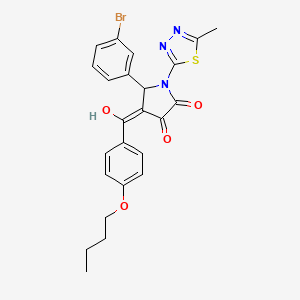 molecular formula C24H22BrN3O4S B12010928 5-(3-Bromophenyl)-4-(4-butoxybenzoyl)-3-hydroxy-1-(5-methyl-1,3,4-thiadiazol-2-YL)-1,5-dihydro-2H-pyrrol-2-one CAS No. 609795-78-0