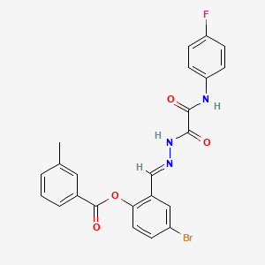 molecular formula C23H17BrFN3O4 B12010938 [4-bromo-2-[(E)-[[2-(4-fluoroanilino)-2-oxoacetyl]hydrazinylidene]methyl]phenyl] 3-methylbenzoate 