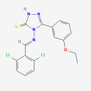 molecular formula C17H14Cl2N4OS B12010942 4-((2,6-Dichlorobenzylidene)amino)-5-(3-ethoxyphenyl)-4H-1,2,4-triazole-3-thiol CAS No. 613249-61-9