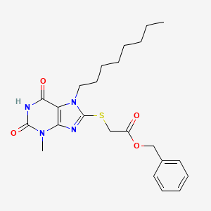 molecular formula C23H30N4O4S B12010958 Benzyl 2-(3-methyl-7-octyl-2,6-dioxopurin-8-yl)sulfanylacetate 