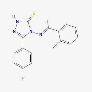 molecular formula C16H13FN4S B12010965 5-(4-Fluorophenyl)-4-((2-methylbenzylidene)amino)-4H-1,2,4-triazole-3-thiol CAS No. 677310-03-1