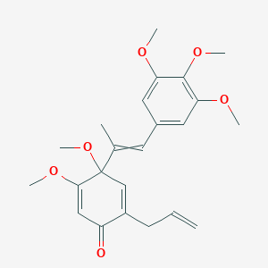 molecular formula C23H28O6 B1201108 4,5-Dimethoxy-2-prop-2-enyl-4-[1-(3,4,5-trimethoxyphenyl)prop-1-en-2-yl]cyclohexa-2,5-dien-1-one 