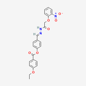 molecular formula C24H21N3O7 B12011091 4-(2-((2-Nitrophenoxy)acetyl)carbohydrazonoyl)phenyl 4-ethoxybenzoate CAS No. 769154-11-2