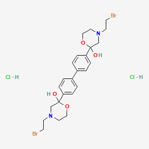 molecular formula C24H32Br2Cl2N2O4 B1201111 2-Morpholinol, 2,2'-(1,1'-biphenyl)-4,4'-diylbis(4-(2-bromoethyl)-, dihydrochloride CAS No. 79868-97-6