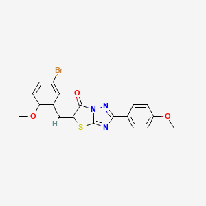 molecular formula C20H16BrN3O3S B12011114 (5E)-5-(5-bromo-2-methoxybenzylidene)-2-(4-ethoxyphenyl)[1,3]thiazolo[3,2-b][1,2,4]triazol-6(5H)-one CAS No. 606953-73-5
