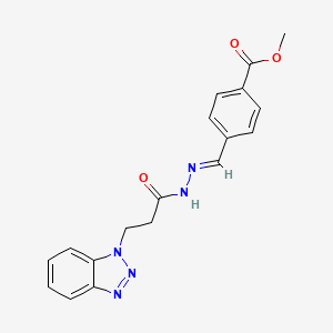 molecular formula C18H17N5O3 B12011193 methyl 4-[(E)-{2-[3-(1H-benzotriazol-1-yl)propanoyl]hydrazinylidene}methyl]benzoate CAS No. 478385-10-3