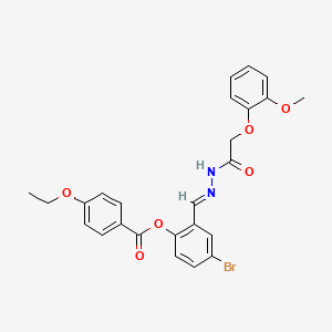 molecular formula C25H23BrN2O6 B12011268 [4-bromo-2-[(E)-[[2-(2-methoxyphenoxy)acetyl]hydrazinylidene]methyl]phenyl] 4-ethoxybenzoate 