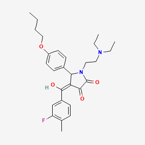molecular formula C28H35FN2O4 B12011285 5-(4-Butoxyphenyl)-1-(2-(diethylamino)ethyl)-4-(3-fluoro-4-methylbenzoyl)-3-hydroxy-1,5-dihydro-2H-pyrrol-2-one CAS No. 618074-20-7