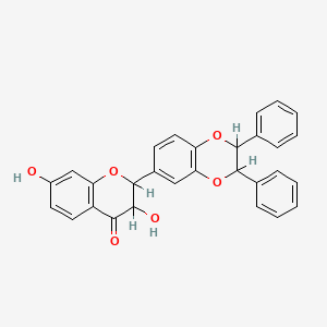 molecular formula C29H22O6 B1201129 3,7-Dihydroxy-2-((2,3-diphenyl)-1,4-benzdioxan-6-yl)chroman-4-one CAS No. 79986-04-2
